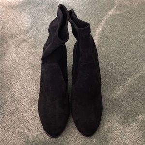 Black suede booties